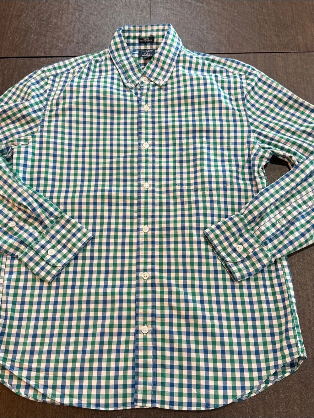 J.Crew Slim Untucked Flex Washed Gingham Shirt Size M